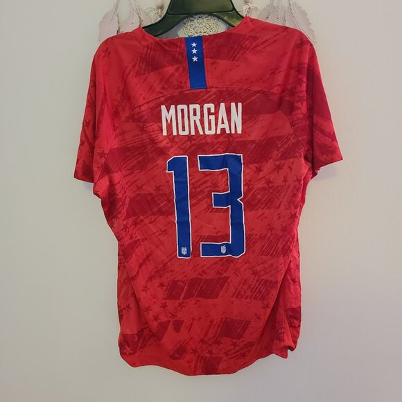Nike USWNT Alex Morgan #13 Jersey Women’s XL 2019 World Cup Red Dri-Fit - Picture 2 of 8